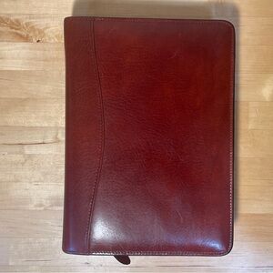 Scully Vintage Burgundy Leather 3 Rings Binder/Planner